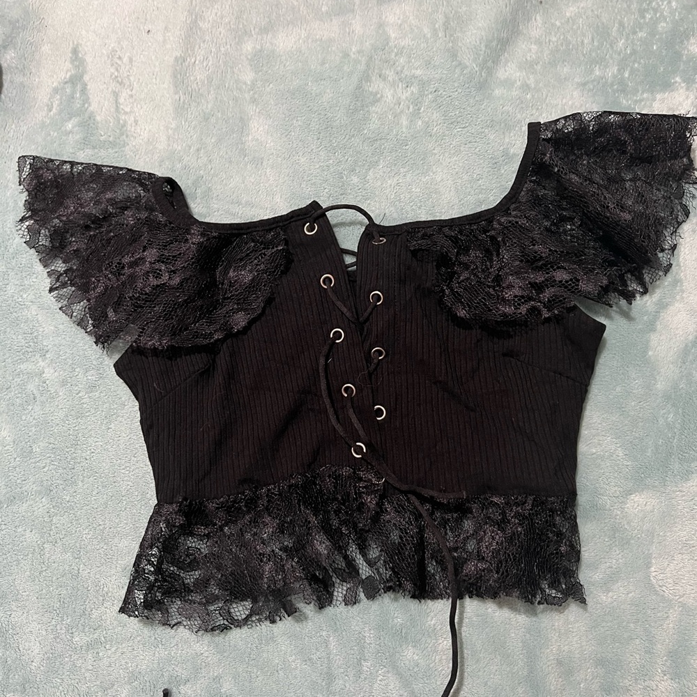 Black Lace Women's crop Top